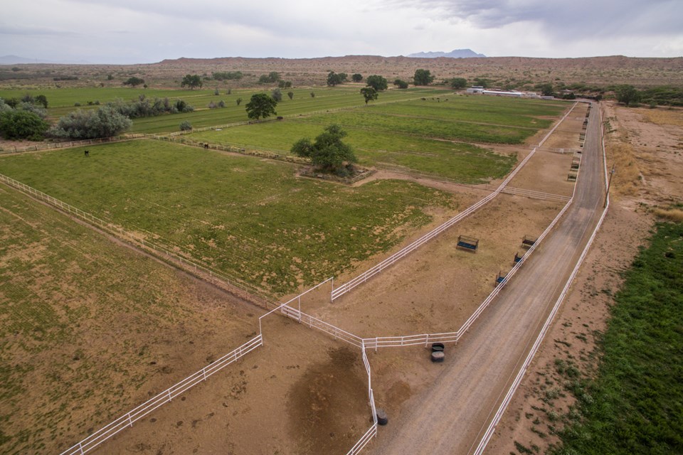 closer view of pipe pasture paddocks.